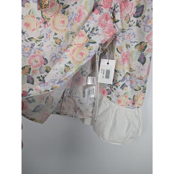 Batsheva X Laura Ashley Spring Prairie Blouse Floral Print Ruffle Cropped 8 NWT - Picture 9 of 12